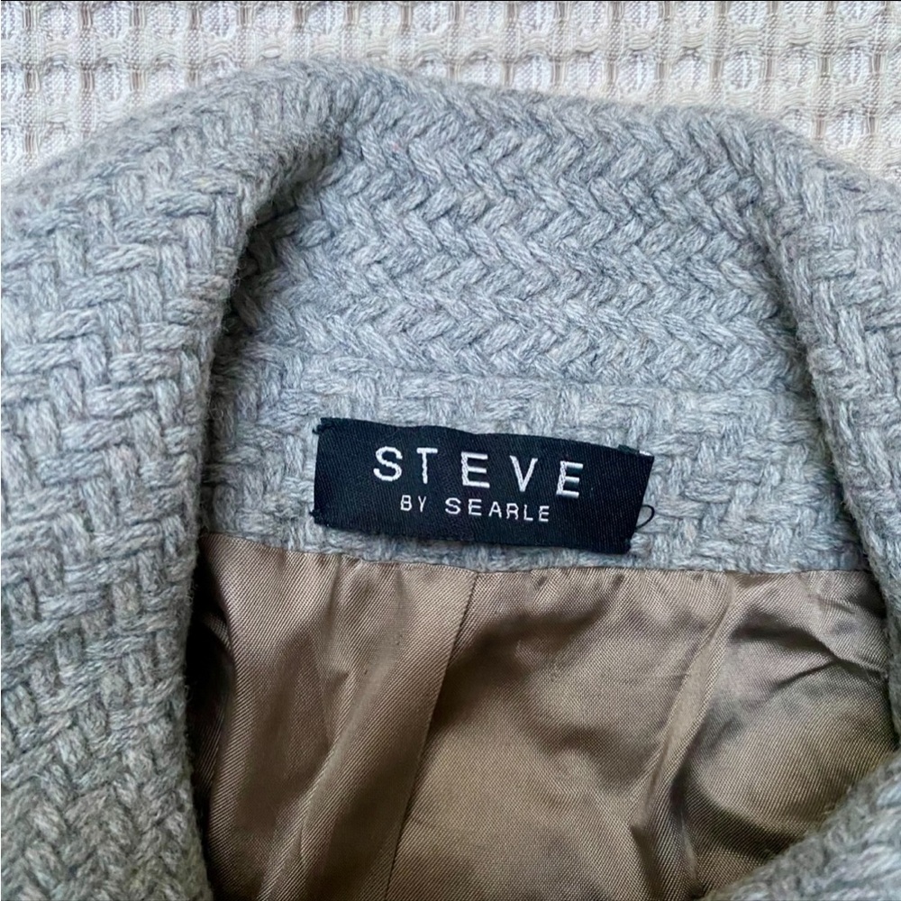 Steve by Searle Italian Wool Gray Car Coat Made in USA Size 12 - Picture 11 of 12